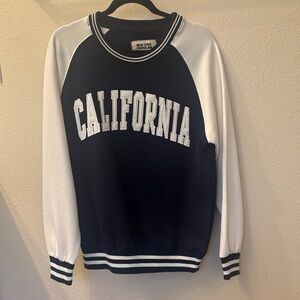 California Black & White Raglan Sweatshirt